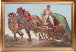 Basch A ... with signature: Running Circus Wagon