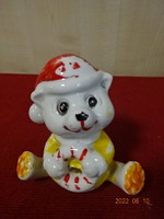 German porcelain figurine, beach teddy bear with a red cap. He has! Jokai.