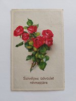 Régi képeslap 1936 rózsás levelezőlap