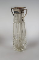 Brushed glass fiber vase with silver neck