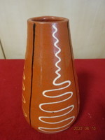 Magyar mázas kerámia váza, magassága 16 cm. Vanneki! Jókai.