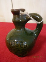 Glazed ceramic jug, hand-painted, with the inscription of the guard. He has! Jokai.