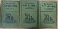 Prof.Holzt:die schule des elektrotechnikers-i-iii.(Iv.Missing!) 1920 Leipzig collectors !Cheap!