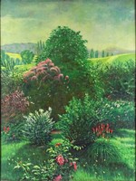 1L067 xx. Century Hungarian painter: flower garden