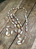 Antique shell necklace with coral