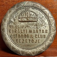 Royal Hungarian car club driver, serial numbered (46mm) silver-plated. There is mail!