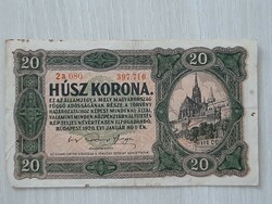 Húsz korona  1920    20 korona   sorszám között pont van