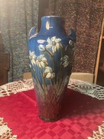 Szecessziós majolika váza 30 cm.