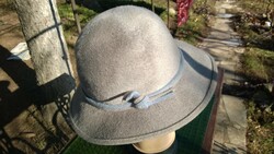 Elegant appearance - quality women's hat with gray-blue cord decoration for 58-59 cm