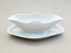 Old white porcelain sauce serving bowl
