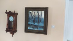 (K) winter forest landscape painting 59x71 cm