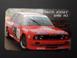 Card calendar 1992 - Cserkút józsef bmw m3 hungary insurance - retro calendar