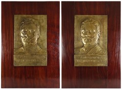 1L099 koncz antal: mercenary Franciscan bronze relief pair 93 x 63 cm
