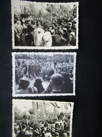TÖRTÉNELMI DOKUMENTUM 3 FOTÓ HORTHY MIKLÓS ELSÜLLYESZTETT UNGVÁR HAJÓ ÁLDOZATOK TEMETÉS 1942