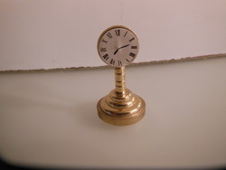 Miniature - brass - solid - clock - 4.5 x 2.5 cm - German - flawless