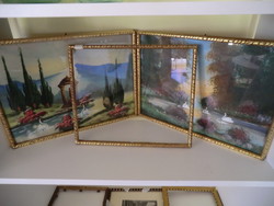 Wooden picture frame 3 identical patterns 2 pcs 22x36 1 pc 25x30 cm
