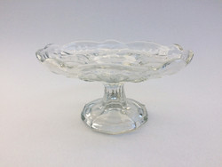 Régi talpas üvegtál kínáló tál