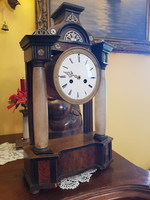 Antique biedermeier clock with alabaster column incomplete