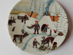 Arabia decorative plate - Lapland village in winter