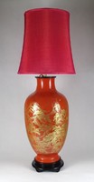 1L114 gold-painted wooden body old oriental lacquer lamp table lamp 80 cm
