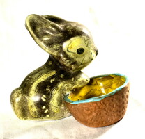 Ceramicist Béla Gál: with a bunny bowl!