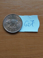 Bermuda 1 cent 1976 boar, bronze, ii. Elizabeth #607