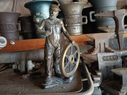 Rare bronze statue of Ábráhám Ganz from the machine factory Ganz industrial loft commemorative sculpture collection