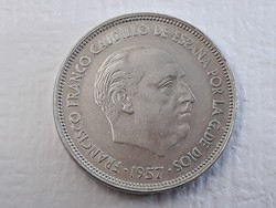 Spain 25 Ptas 1957 Coin - Spanish 25 Ptas 1957 Francisco Franco Caudillo Foreign Coin