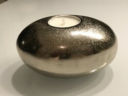 Pebble shaped industrial candle holder, 13 x 10 cm