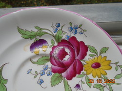 SPODE angol porcelán látványos nagy rózsa és virág mintával  teás csésze alátéttel