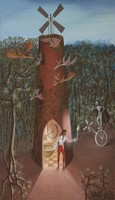 For my friend Remedios varo agustin lazo reprint print, surrealist fairy tale forest tower mill
