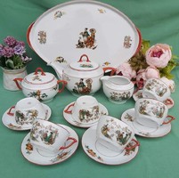 Geisha tea set with tray porcelains cup sugar bowl cream collectors beautiful piece of oriental