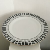 Hollóházi tál, kínáló, 31 cm, zongora billentyűkkel