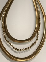 Háromsoros dublé arany nyaklánc, 48 cm a legrövidebb sor