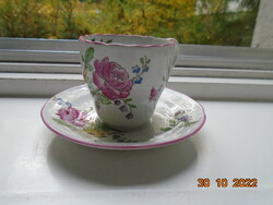 SPODE gazdag virágmintával angol porcelán kávés csésze alátéttel