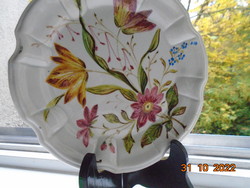 Antik olasz NOVE fajansz tányér G.B.Viero stúdiójából kézzel festett egyedi reneszánsz virágmintával