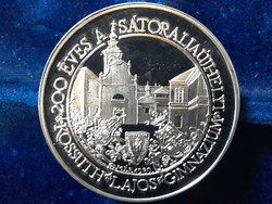 200 éves a Sátoraljaújhelyi Kossuth Lajos gimnázium MÉE .PP. 1989 . Ag ezüst 35,80g/0.835/42,5mm