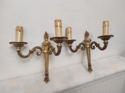 Antique empire wall arm pair cast solid brass 2 wall lamps 575 6009