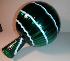 Green rose ball with white stripe decoration