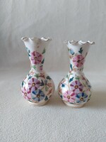Pair of antique majolica vases, bruder-willner teplice, 15 cm