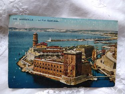 Antique french photo / postcard marseille saint-jean fortress, sea, harbor, ships 1935