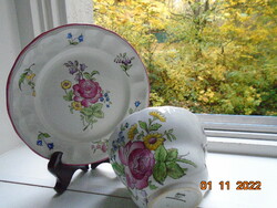 SPODE angol porcelán látványos virágmintás teás csésze alátéttel