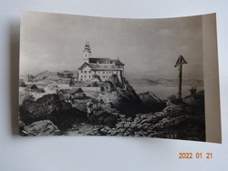 Régi képeslap: Tihany, Állami Múzeum, Rohbock metszet