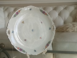 Rózsás porcelán kínáló, nagy asztalközép