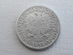 Poland 2 zloty 1958 coin - Polish 2 zloty, zl 1958 foreign coin