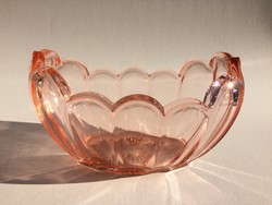 Art deco glass bowl old pink glass bowl decorative bowl 24 cm