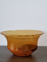 Old broken artistic glass bowl, thick-walled work - 21 cm