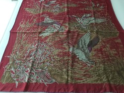 Belvedere brand Austrian silk scarf with wild duck pattern, 80 x 80 cm
