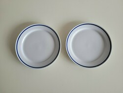 Régi Zsolnay porcelán 2 db kék csíkos kis tányér 19 cm