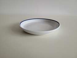 Old Zsolnay porcelain blue striped shield seal small plate bowl 17 cm